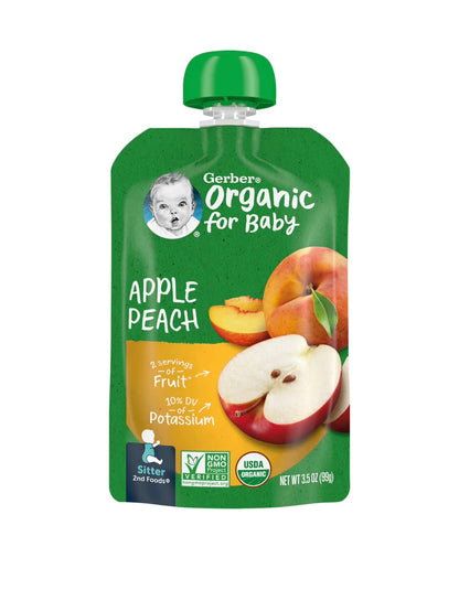 Organic for baby, 2nd food, Apples Peach, 99 gr