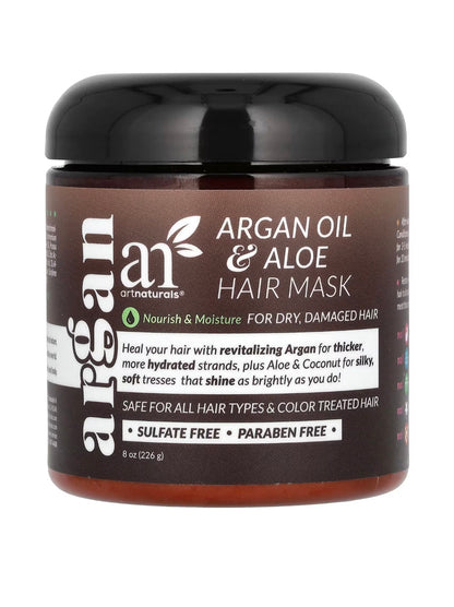 ARGAN Oil and Aloe Mask, Quruq va Shikastlangan sochlar uchun, Argan yog'i va Aloe niqob, 226 gr