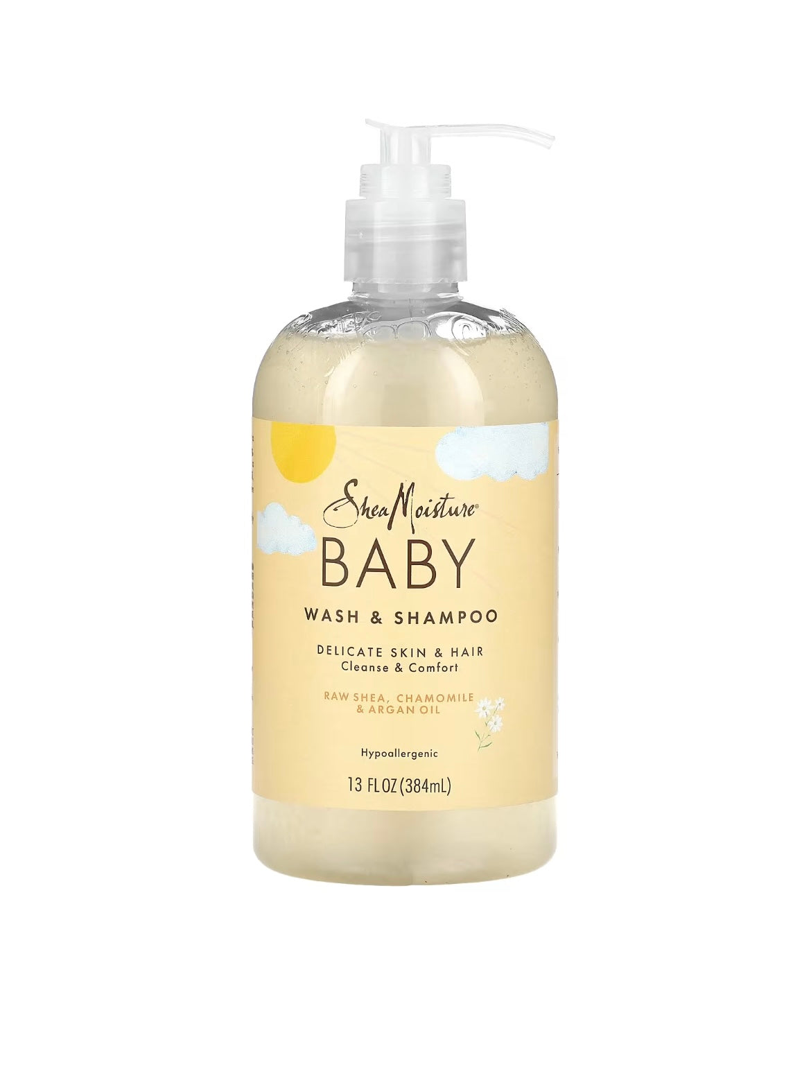 BABY Wash & Shampoo, Raw shea, Chamomile & Argan oil, Xom shea, Moychechak va Argan yog'i, chaqaloqlar uchun shampun, 384 ml