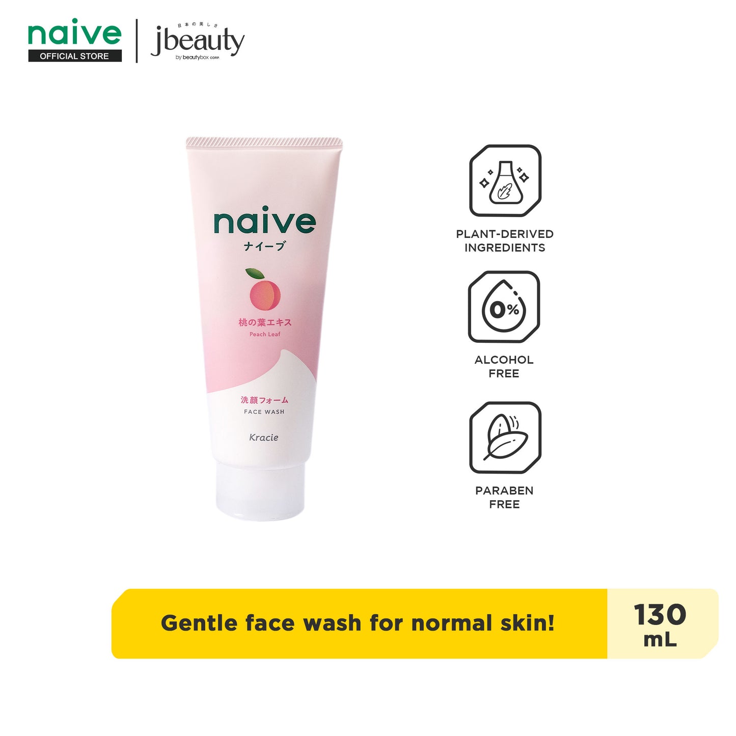 NAIVE Facial cleancing foam, Dirt removal, Pore care,Yuz yuvish vositasi 130 gr